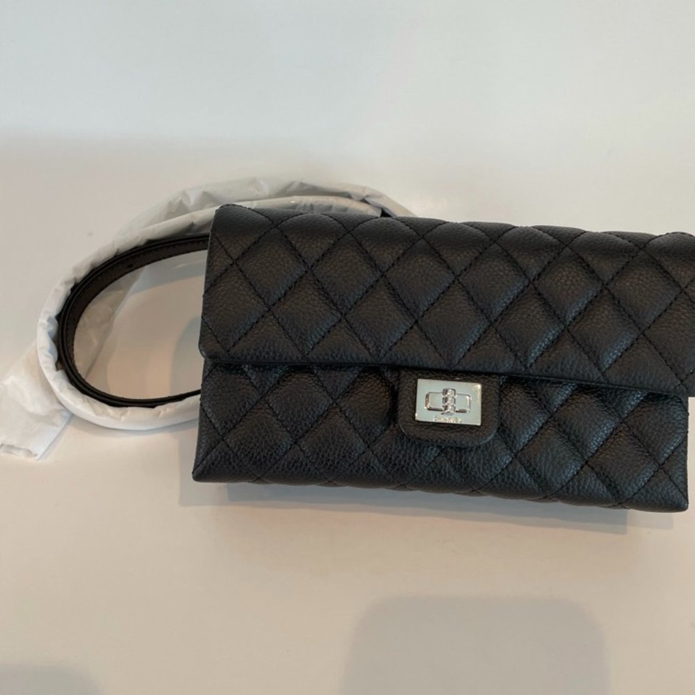 Chanel Aged Calfskin Quilted 2.55 Reissue Flap Belt Bag Clutch Bag